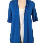 Chico's Chico’s Open Front Short Sleeve Cardigan Blue Photo 0