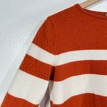 Neiman Marcus 100% Cashmere Sweater Womens L (Fits S) Burnt Orange White Stripe Size L Photo 6