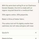 Jenni Kayne  Organic Cotton Cocoon Cardigan in Black size medium Photo 8