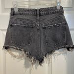 ZARA black wash denim ripped curved shorts high wasted sz 2 Photo 3