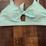 ALBION FIT Mint Checkered/Gingham Tie Bikini Swim Top Size XL Photo 4