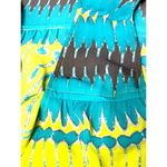 Blu Pepper CCC Electric Lime Green Print Tank Tie Front Abstract Boho Blouse Summer Top Photo 10