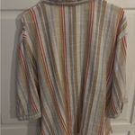 Unique spectrum  Womans blouse top 3/4 sleeve 2X. Orange brown‎ Stripe Photo 4