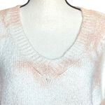 Anthropologie White and Blush Pink Sweater Sz XS Photo 1