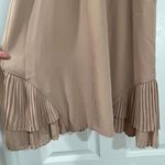 Naked Zebra Camel Tan Pleated Hem Dress Size Medium Photo 2