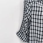 Anthropologie BeachLunchLounge Urban Outfitters Plaid Gingham Button Down Ruched Sleeve Top Photo 4