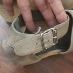 Stuart Weitzman  Grey Chic Feminine Summer Suede Wedge Platform Sandals Size 7 Photo 5