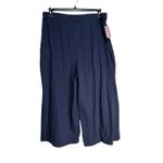 La Chine Knitwear by Galinda Wang Navy Blue Cropped Wide Leg Pants Women's 2X Photo 9
