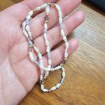 Freshwater White and Blue Pearl Pink Purple Crystal Bead Short Necklace Photo 2