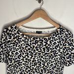 Talbots open neck pullover sweater top in abstract cheetah size M Photo 3
