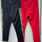 Zyia 2 NWT Active Leopard pocket hi-rise, red athletic leggings women's 6 8 Photo 0