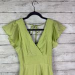 Lulus Sweeten Me Up Lime Green Flutter Sleeve Mini Dress With Pockets Size Small Photo 3
