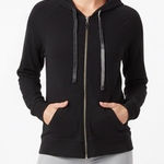 Victoria's Secret Black Zip Up Hoodie Sweatshirt Size L Photo 0