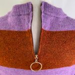 Topshop Bold Striped Soft Knit Crewneck Sweater Purple Rust Petite Size 4 Photo 16