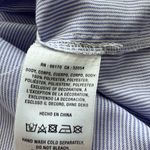 Anthropologie Maeve  blue Smocked Pinstripe Open Shoulder Top long sleeve XL Photo 3