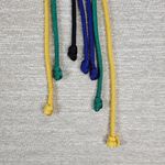 VTG Yves Saint Laurent Trimmings Woven Rope Belt Womens Statement Fringe Boho Yellow Photo 6