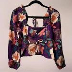 Band of Gypsies B.O.G. Collective Band of the Free Floriane Floral Long Sleeve Crop Blouse Photo 7