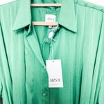 Misa NWT ‎ Los Angeles Elise Maxi Shirt Dress Green Size Medium Photo 5