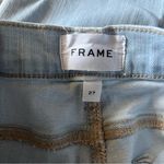 frame denim  Size 27 Le Easy Flare Jeans Lightwash Blue Wash Fray Raw Hem Stretch Photo 9