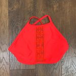 Aerie  High Neck Floral Lace Detail Pink Bikini Top Photo 0