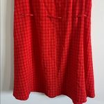 Saint Tropez West Vintage  Vibrant Red and Orange Plaid Mini Dress Photo 5