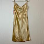 Birdy Grey  Women's Lisa Sleeveless Cowl Neck Satin Maxi Dress Gold Size Med NWT Photo 1