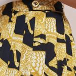 Anthropologie Maeve Women's Gold/Yellow/Black Horse Pleated Midi Skirt Sz 2 Photo 2