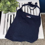 Hollister Navy  Beaded Halter Top   Photo 0