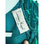 Laurence Kazar Vintage  NYE Silk Sequin Beaded Dress Small Green Occasion Event Photo 2