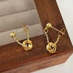 Elegant Simple Dangle Drop Earrings for Women Gold Photo 1