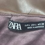 ZARA Brown Strapless Faux Leather Vegan Sleeveless Tube Bandeau Bodysuit Top L Photo 2