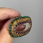 Vintage Musi bejeweled dress clip. Green Photo 2