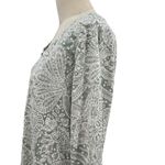Peruvian Connection ‎ Sage Green Gray Mandala Floral Print Long Sleeve Tee Large Photo 5