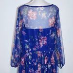 Candalite Women's Blue Floral Dress Size 1X Plus Size Wedding Guest Dress Photo 5