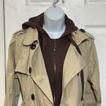 Dollhouse NWT  2 in 1 Women's Khaki removable hooded trench coat Size L Photo 0