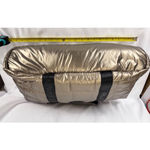 Pajar  Tuios Quilted Tote Bag Gold Metallic Nylon Shoulder Bag Photo 4