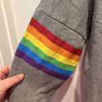 Hot Topic  Gray Rainbow Striped Hoodie Women’s Size XL‎ Pride Photo 1