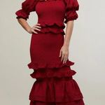 Rachel Parcell   Jacquard Smocked Midi Dress Size Small Photo 0