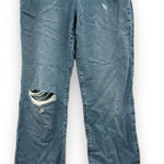 Garage  Denim Droite 90s Straight‎ Leg Light Wash Distressed Raw Hem Jeans Sz 27 Photo 0
