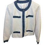 Ecru White and Blue Blazer with Navy Trim Photo 8