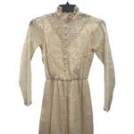 California vintage Miss Eliette  Casual Neckline Wedding Midi Dress Long Sleeve Photo 4