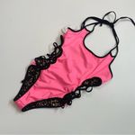 Chynnadolls Swimsuit Vegas Lace Up One Piece Lined Leopard Hologram Print Black Size L Photo 13