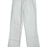 ZARA  Straight Wide Leg Raw Hem High Rise Raw Hem Casual Denim Ankle Jean 6 White Photo 9