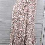 Knox Rose Boho Blouse Tie Front Flared Sleeve Crochet Trim Floral Print-Medium Photo 2