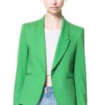 ZARA Green Pique Blazer Photo 0