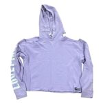 PINK Womens Cropped Purple Sweatshirt Open Shoulder Hoodie Size Small Comfy Long Photo 0