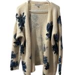 Knox Rose Women's Ivory Blue Floral Cardigan Sweater Size Small Photo 0