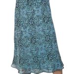 East 5th Vintage 90s  Teal Geometric Pattern Midi Skirt Photo 1