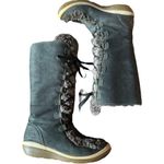 Timberland Kickadilla Black Nubuck Leather Faux Fur Lace Up Boots size 7.5 Photo 4