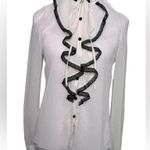 Alexis  XIMENA White Sheer Frill  Long Sleeve Blouse Size 0 Photo 5